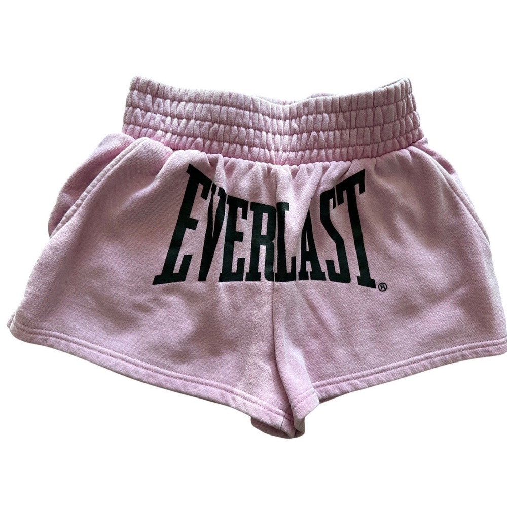 Everlast Women High Waisted Sweat Shorts Logo Athletic Pockets XS